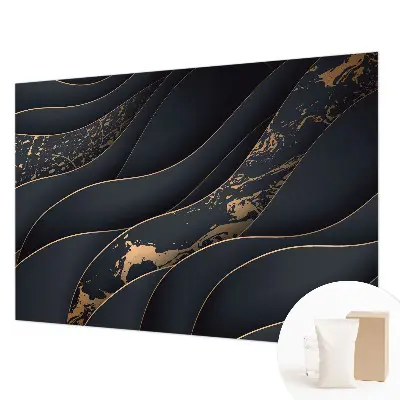 Vliesbehang fotobehang woonkamer met een design van elegante golven
