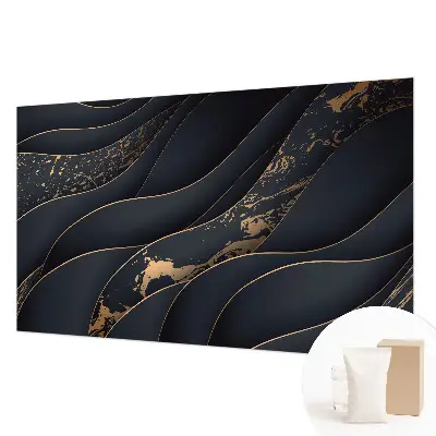 Vliesbehang fotobehang woonkamer met een design van elegante golven