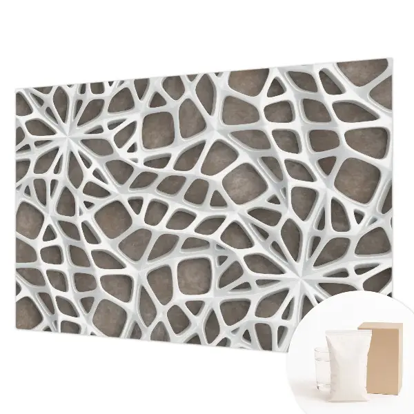 Vlies fotobehang op maat met een geometrisch netwerkmotief