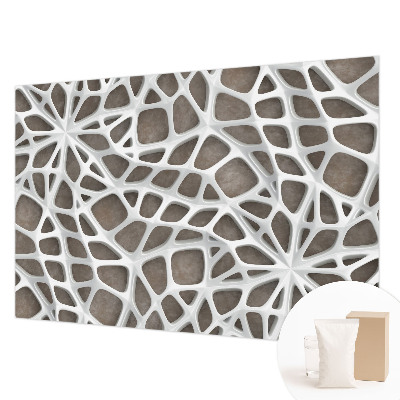 Vlies fotobehang op maat met een geometrisch netwerkmotief