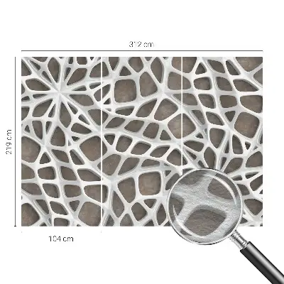 Vlies fotobehang op maat met een geometrisch netwerkmotief