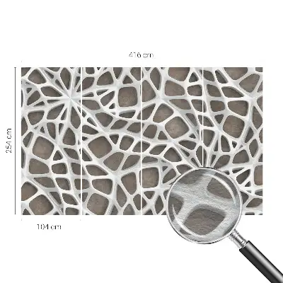 Vlies fotobehang op maat met een geometrisch netwerkmotief