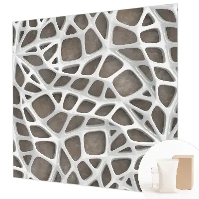 Vlies fotobehang op maat met een geometrisch netwerkmotief