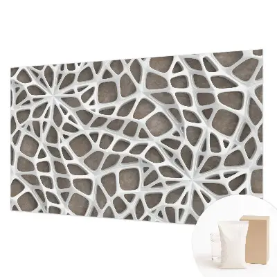 Vlies fotobehang op maat met een geometrisch netwerkmotief
