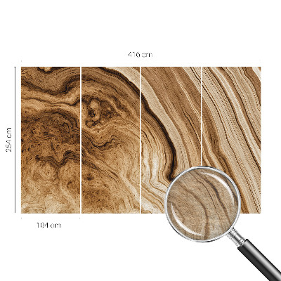 Muurbehang met houtnerfprint