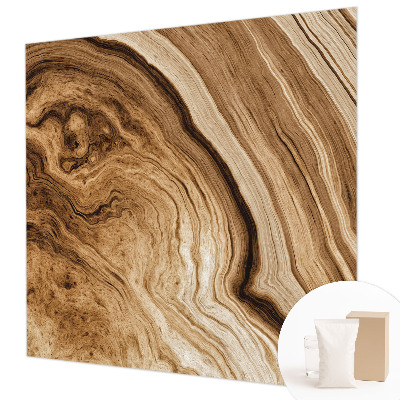 Muurbehang met houtnerfprint