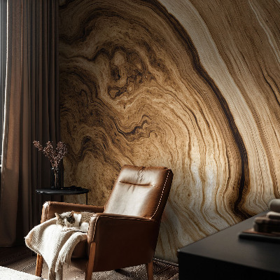 Muurbehang met houtnerfprint