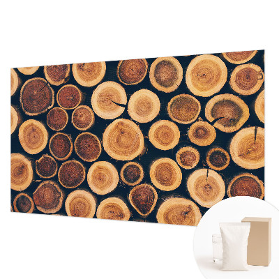 Fotobehang naadloos met een patroon van houten cirkels