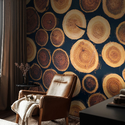 Fotobehang naadloos Houten cirkels