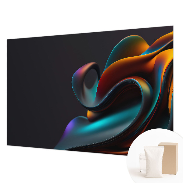 Fotobehang slaapkamer met een kleurrijke werveling als ontwerp