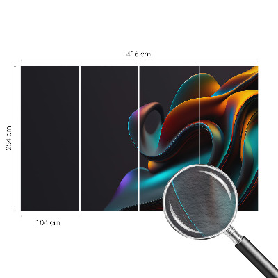 Fotobehang slaapkamer met een kleurrijke werveling als ontwerp