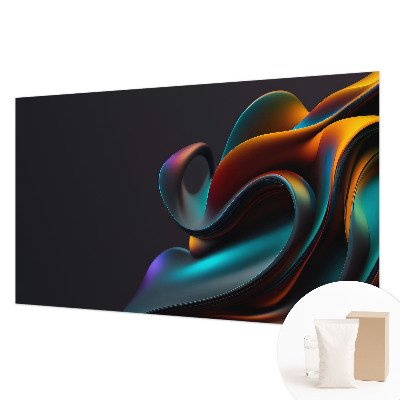 Fotobehang slaapkamer met een kleurrijke werveling als ontwerp