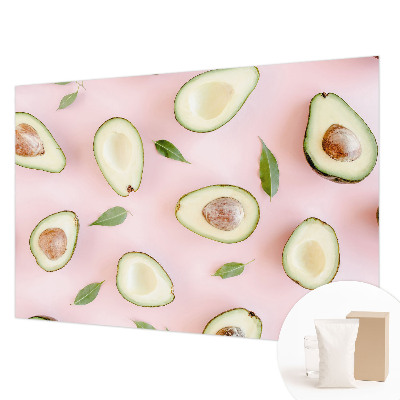 Fotobehang voor slaapkamer met een patroon van avocado's