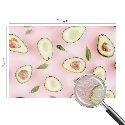 Fotobehang voor slaapkamer met een patroon van avocado's