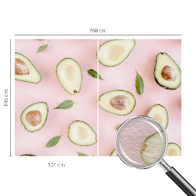 Fotobehang voor slaapkamer met een patroon van avocado's