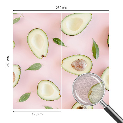 Fotobehang voor slaapkamer met een patroon van avocado's