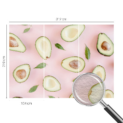 Fotobehang voor slaapkamer met een patroon van avocado's