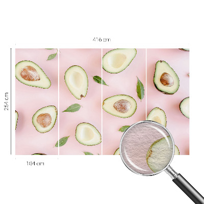 Fotobehang voor slaapkamer met een patroon van avocado's