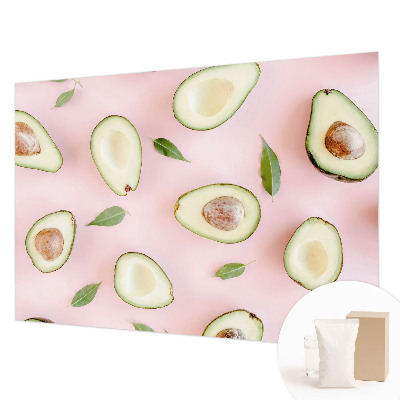 Fotobehang voor slaapkamer met een patroon van avocado's