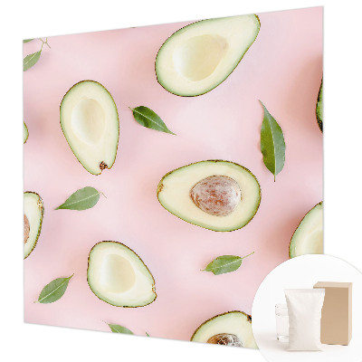 Fotobehang voor slaapkamer met een patroon van avocado's