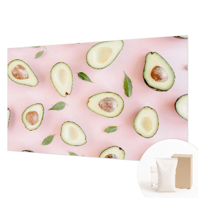 Fotobehang voor slaapkamer met een patroon van avocado's