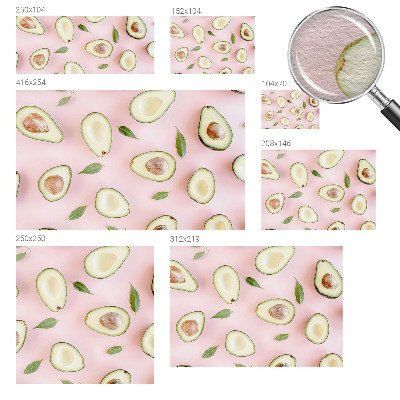Fotobehang voor slaapkamer met een patroon van avocado's