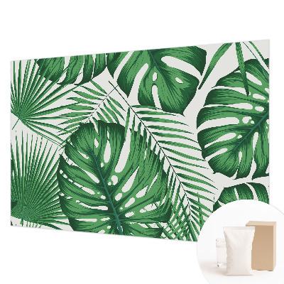 Behang met print Tropische bladeren