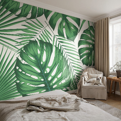 Behang met print Tropische bladeren