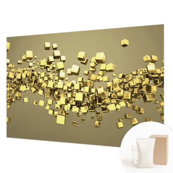 Fotobehang voor slaapkamer met creatief kubuspatroon