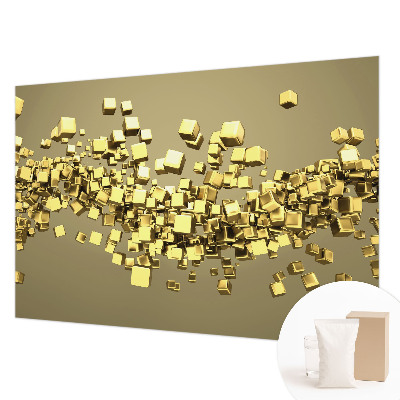 Fotobehang voor slaapkamer met creatief kubuspatroon