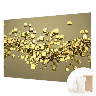 Fotobehang voor slaapkamer met creatief kubuspatroon