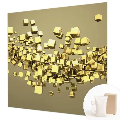Fotobehang voor slaapkamer met creatief kubuspatroon