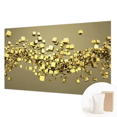 Fotobehang voor slaapkamer met creatief kubuspatroon