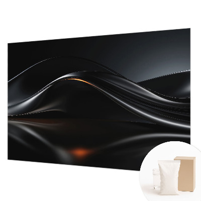 Fotobehang slaapkamer met een patroon van metaalachtige golven