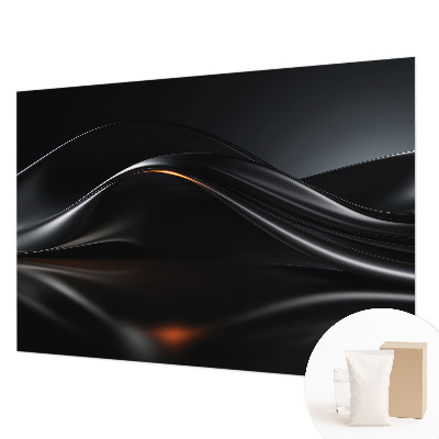 Fotobehang slaapkamer met een patroon van metaalachtige golven