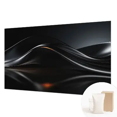 Fotobehang slaapkamer met een patroon van metaalachtige golven