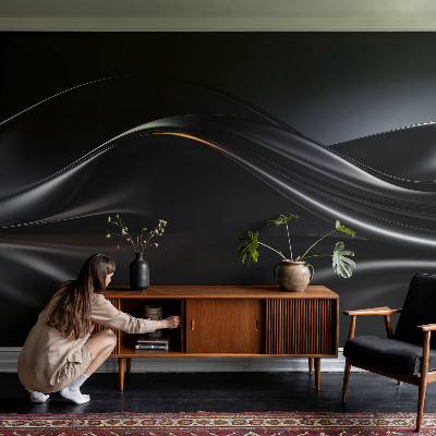 Fotobehang slaapkamer Metaalachtige golven