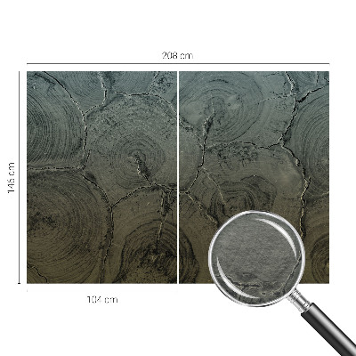 Groot fotobehang met houten ringen