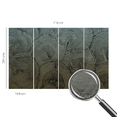 Groot fotobehang met houten ringen