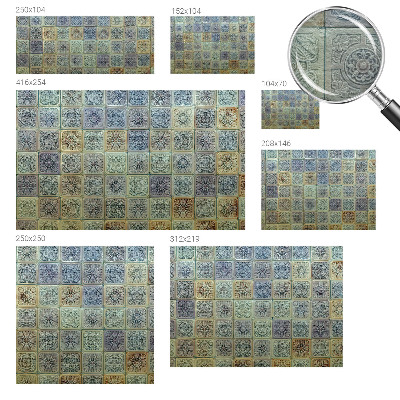 Vliesbehang fotobehang met een patroon van geometrische tegels
