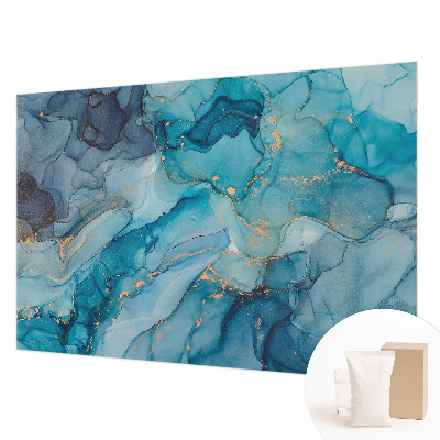 Behang met print Blauwe abstractie
