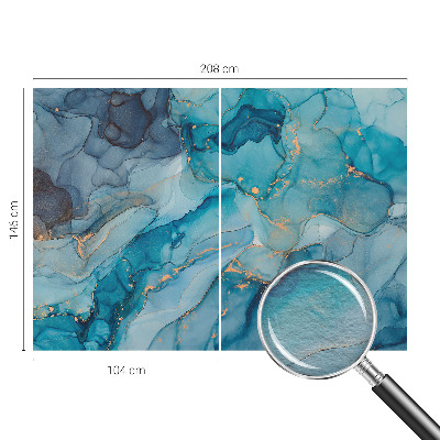 Behang met print Blauwe abstractie