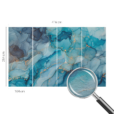 Behang met print Blauwe abstractie