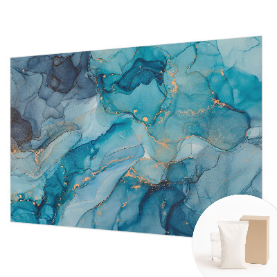 Behang met print Blauwe abstractie