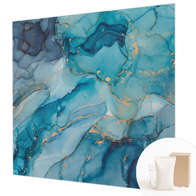 Behang met print Blauwe abstractie