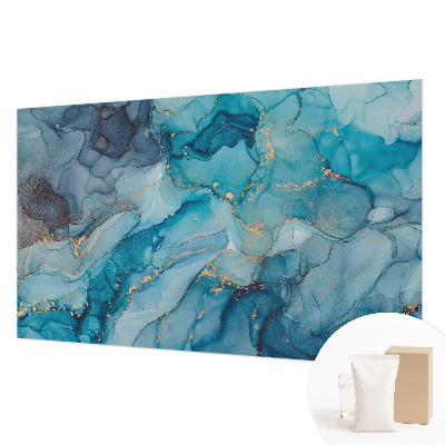 Behang met print Blauwe abstractie