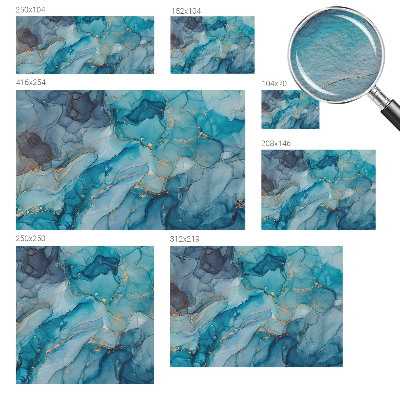 Behang met print Blauwe abstractie