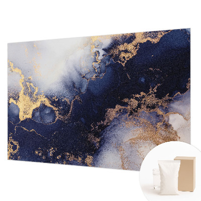 Fotobehang naadloos met marineblauwe golven als patroon