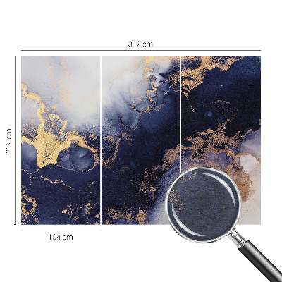 Fotobehang naadloos met marineblauwe golven als patroon