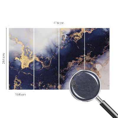 Fotobehang naadloos met marineblauwe golven als patroon